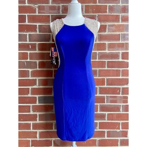 Xscape Dresses & Skirts - 𝅺nwt Xscape Blue Beaded Evening Gown Size 4